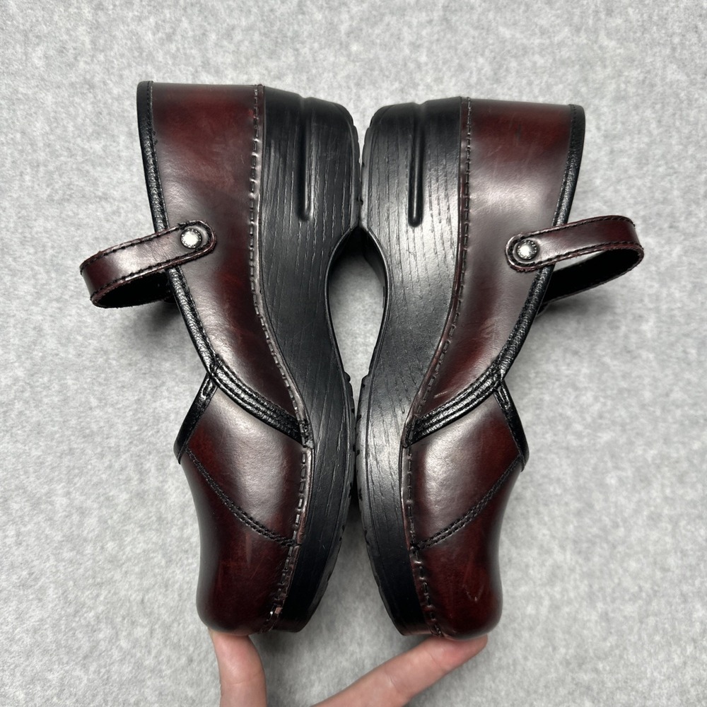 Dansko Clogs Burgundy Brown Leather Shoes Size 38 US size 7.5-8 - Picture 3 of 7